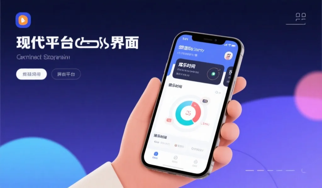 现代化娱乐平台界面,用户通过手机轻松管理娱乐时间,界面简洁明亮